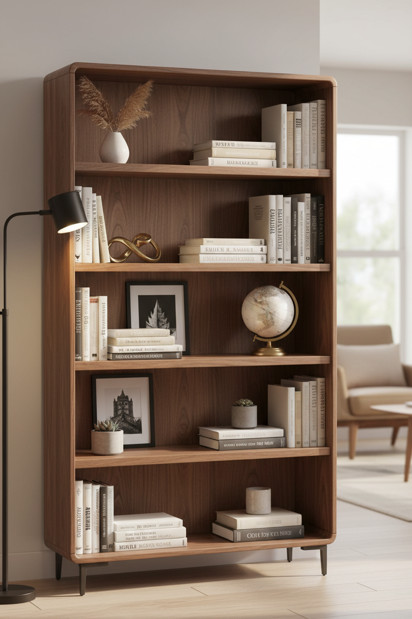 Modern 5-Tier Wooden Bookshelf