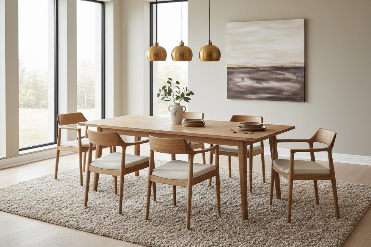 Modern 6-Seater Wooden Dining Table